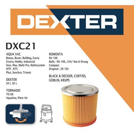 FITRO A CARTUCCIA HEPA DEXTER LUNGHEZZA 190MM PER 20/30L