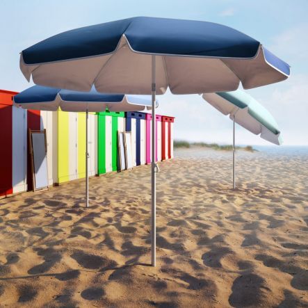 Ombrellone da Spiaggia Meinposten Ø 160 cm Blu e Verde ombrellone da Spiaggia ombrellone da Giardino Posizioni di opinione 160 cm 