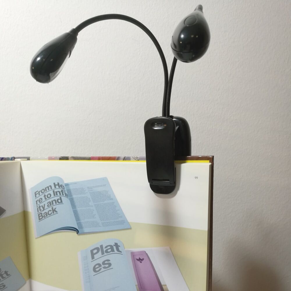 LAMPADA DA LETTURA BOOKY PLASTICA NERO LED 0,4W CON PINZA