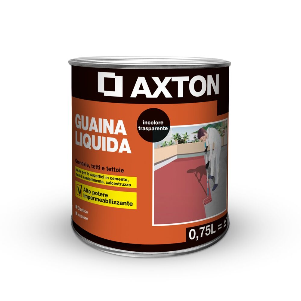 guaina liquida impermeablizzante trasparente axton 750 ml - bricocenter