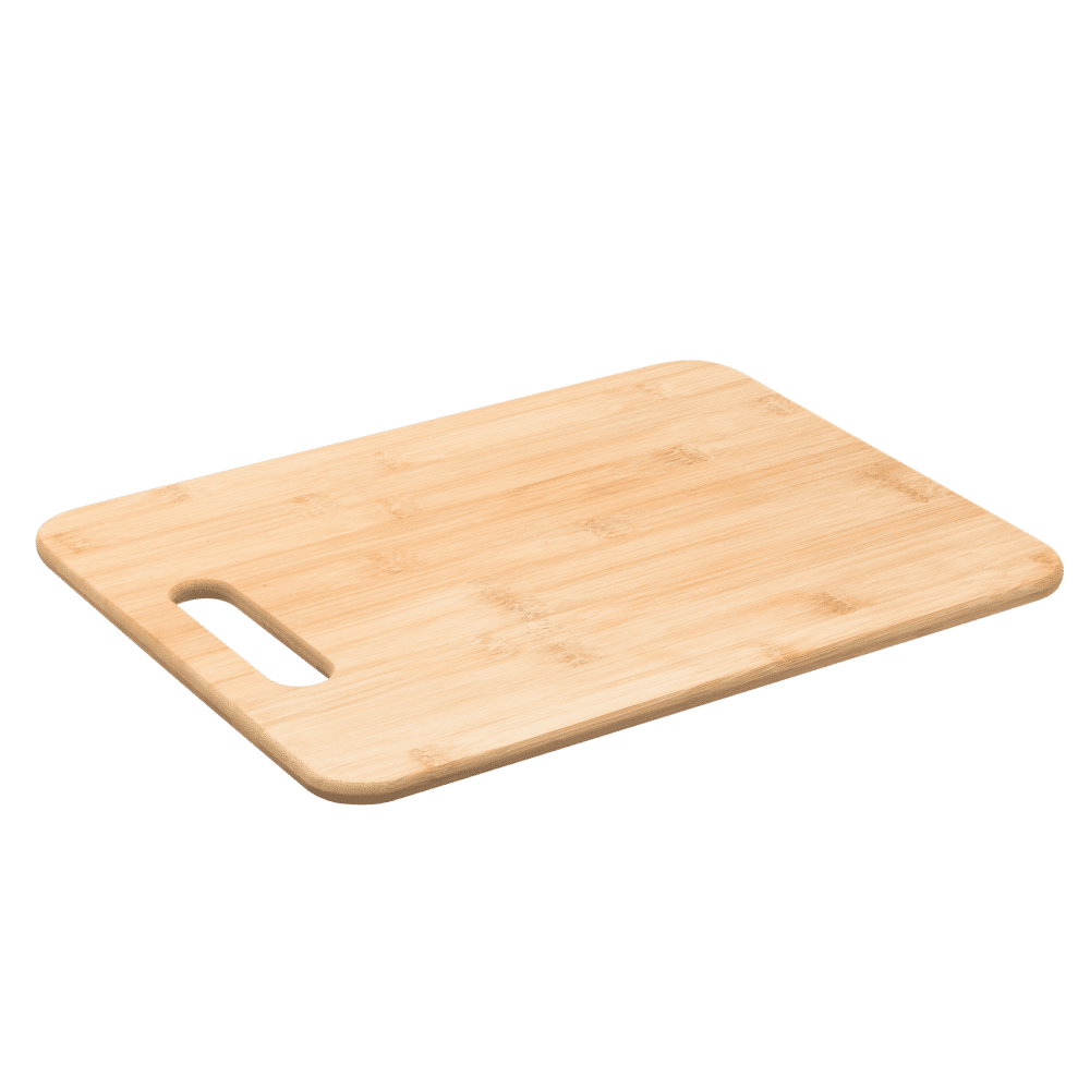 Tagliere grande in legno di bambù con manico rettangolare 38 cm x 28 cm