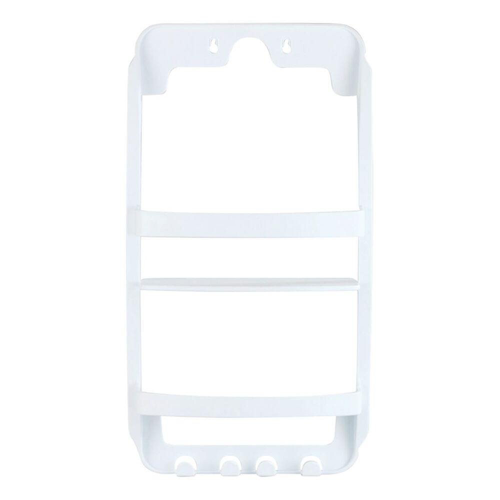 Mensole per doccia 2 ripiani in plastica 32 cm con ganci colore bianco