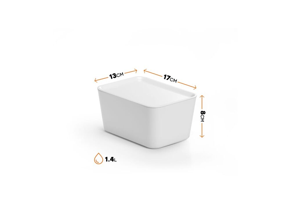 CONTENITORE CON COPERCHIO R-BOX1 SMALL BIANCO 17X13X8 CM - Bricocenter