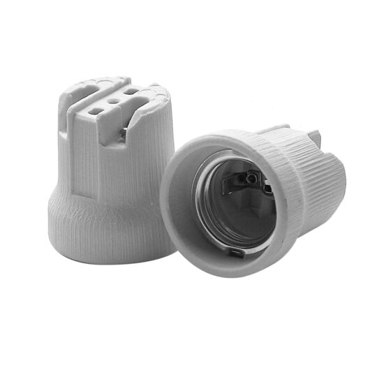 Portalampada E27 In Porcellana | Attacco In Ceramica Con Clip Laterale - 2
