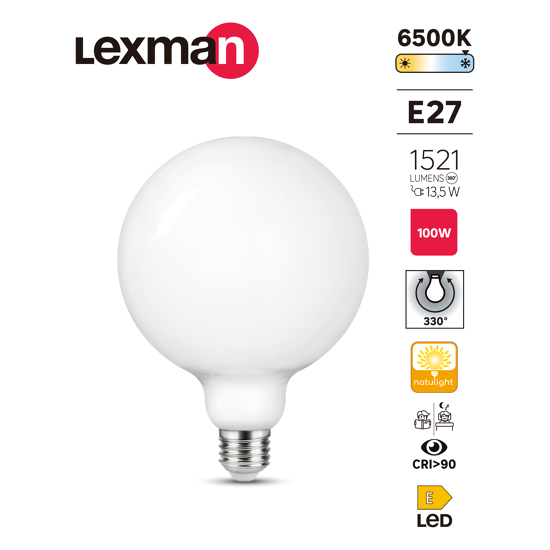 LAMPADINA LED NATULIGHT E27=100W GLOBO GRANDE SMERIGLIATA LUCE FREDDA -  Bricocenter