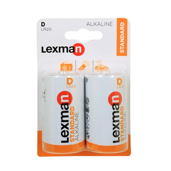 2 pilas alcalinas LEXMAN LR20 D L1