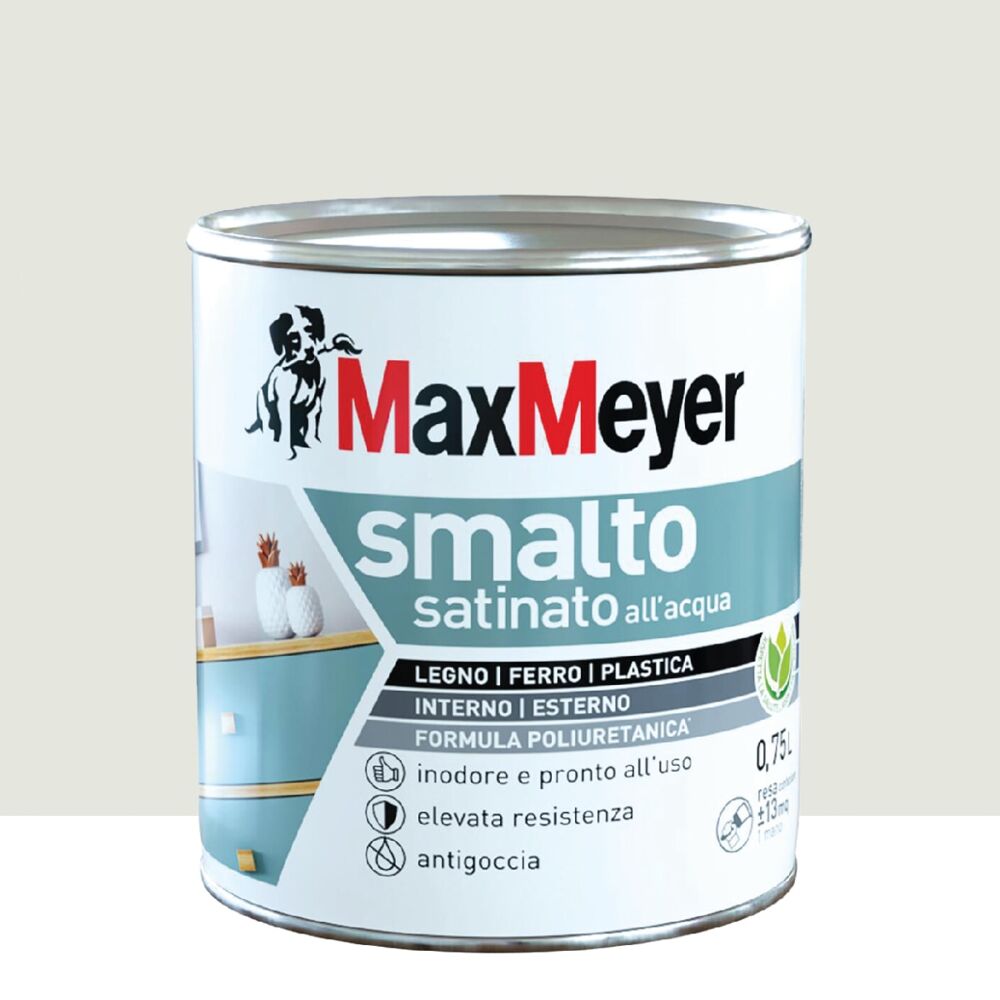 SMALTO ACQUA POLIURETANICO BIANCO GHIACCIO SATINATO 750 ML