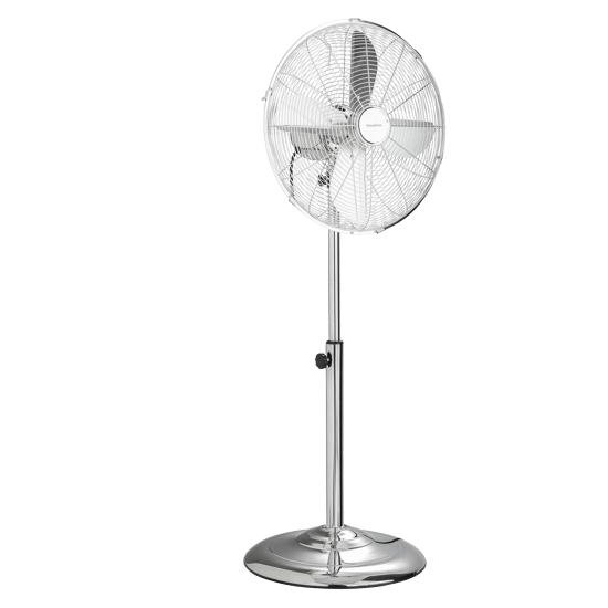 Ventilatore Da Terra Krimex 100W - Pale 50cm In Alluminio, 3 Velocità, Metallo Cromato - Foto 6
