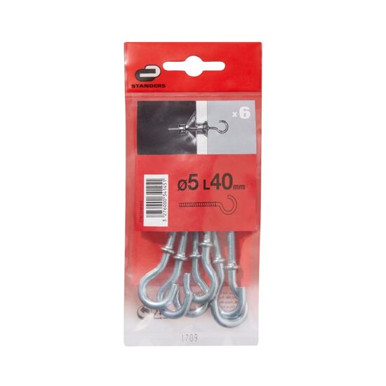 TASSELLO A GANCIO 5X40 MM, 6 PEZZI