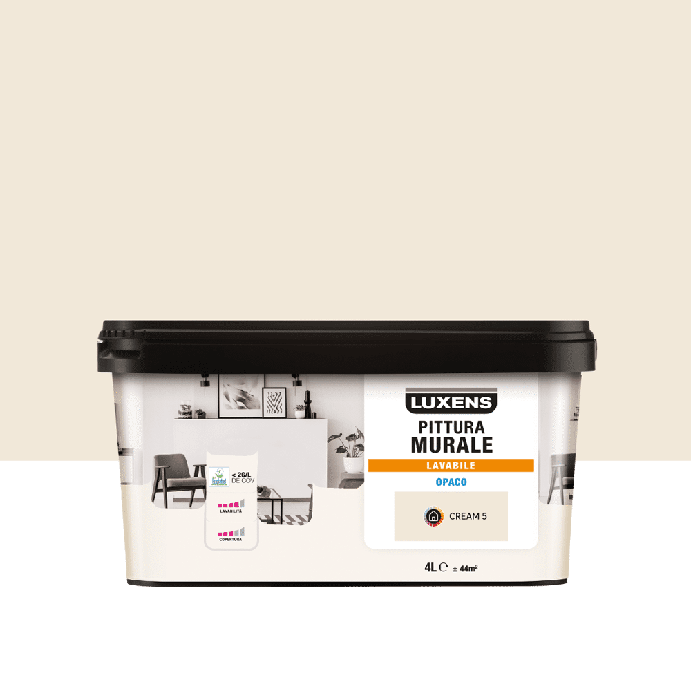 PITTURA BEIGE CREAM 5 LAVABILE LUXENS 4 LT - Bricocenter