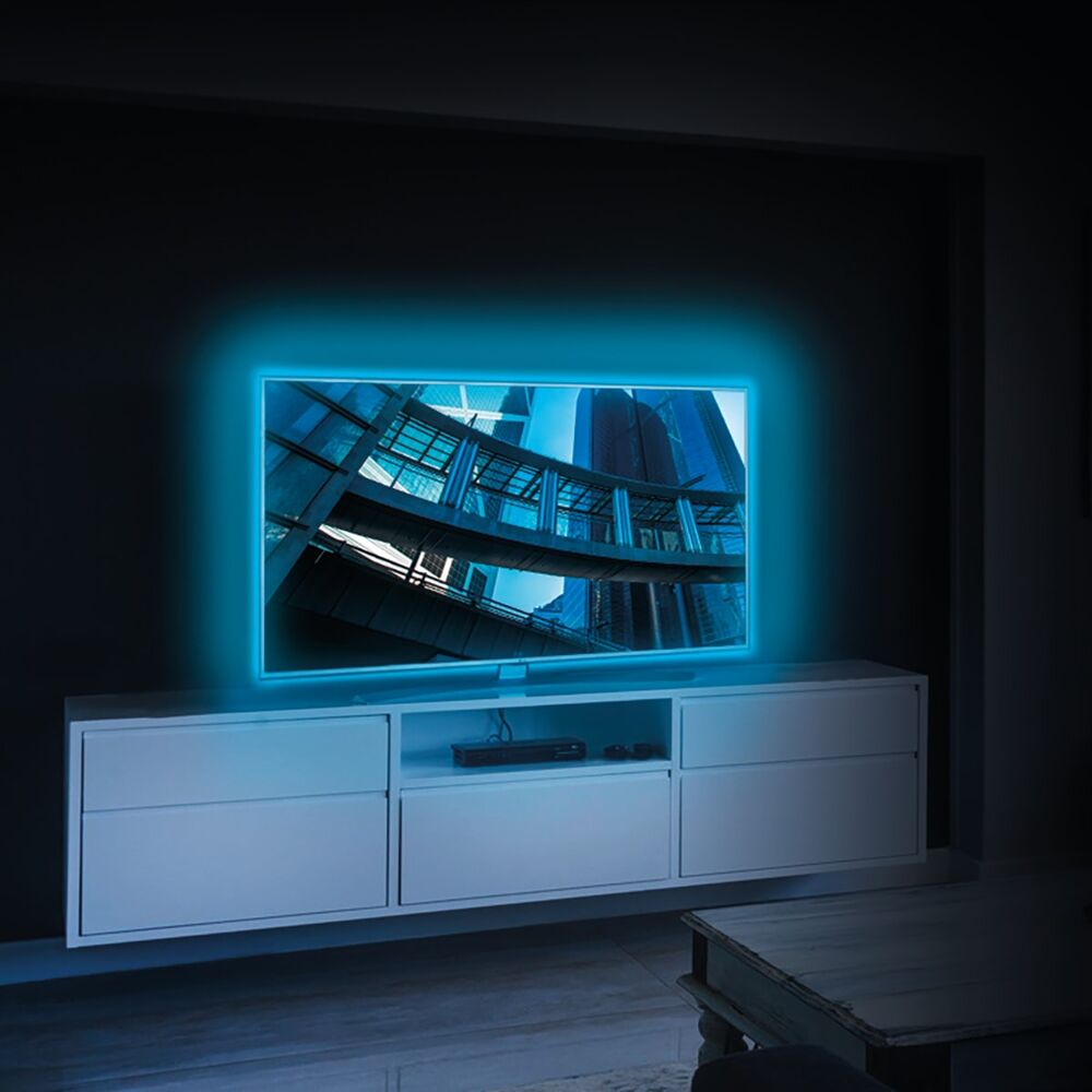 KIT STRISCIA LED BLU PER TV 2x50 CM CON USB - Bricocenter