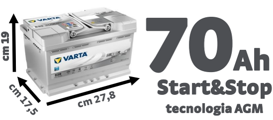 BATTERIA A7 VARTA SILVER AGM xEV 70AH START/STOP - Bricocenter