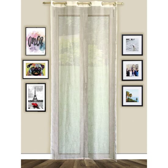 Gardinenbox 61000CN - Set di 2 tende trasparenti per soggiorno, in voile, con passanti, con chiusura a nastro, 245 x 140 cm, colore: lilla