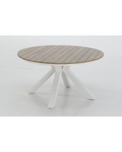 TAVOLO ROTONDO CAPRI DIAMETRO 140 EFFETTO LEGNO E BIANCO