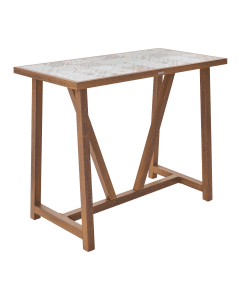 TAVOLO GAIA 4 POSTI 126X65,5 EFFETTO LEGNO CON TOP MOSAICO IN CERAMICA NATERIAL