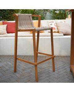 SGABELLO ALTO GAIA NATERIAL ALLUMINIO EFFETTO LEGNO E MIDOLLINO SINTETICO