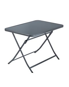 TAVOLO EMYS NATERIAL PIEGHEVOLE 4 POSTI RETTANGOLARE ACCIAIO TOP VETRO 70X110XH72
