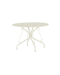 TAVOLO DA PRANZO NATERIAL ROMEO ALLUMINIO D110CM PANNA