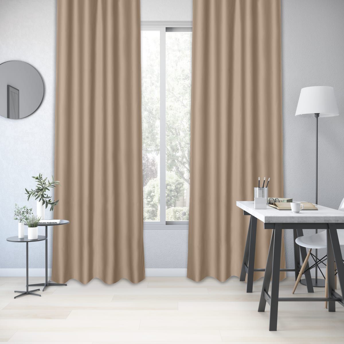 Tenda Classica Con Occhielli Effetto Blackout Grado Di Oscuramento 90 Percento Colore Senape 140x245 Cm Ameliahome