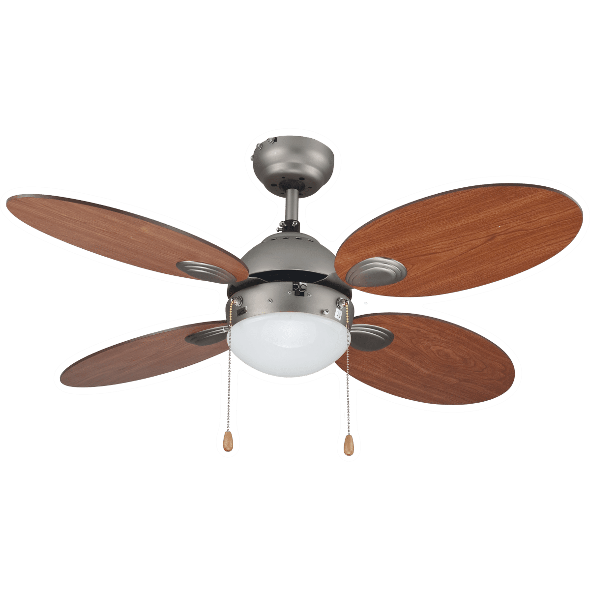 Macaron Ventilatore A Soffitto Con Luce LED Dimmerabile – 6 Velocità, Telecomando/APP, 3 Colori, Motore Reversibile, 55cm, Wood Grain/Gold - 6