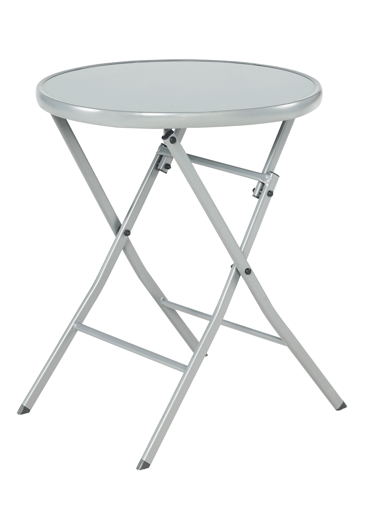 tavolo emys naterial pieghevole posti rotondo acciaio top vetro