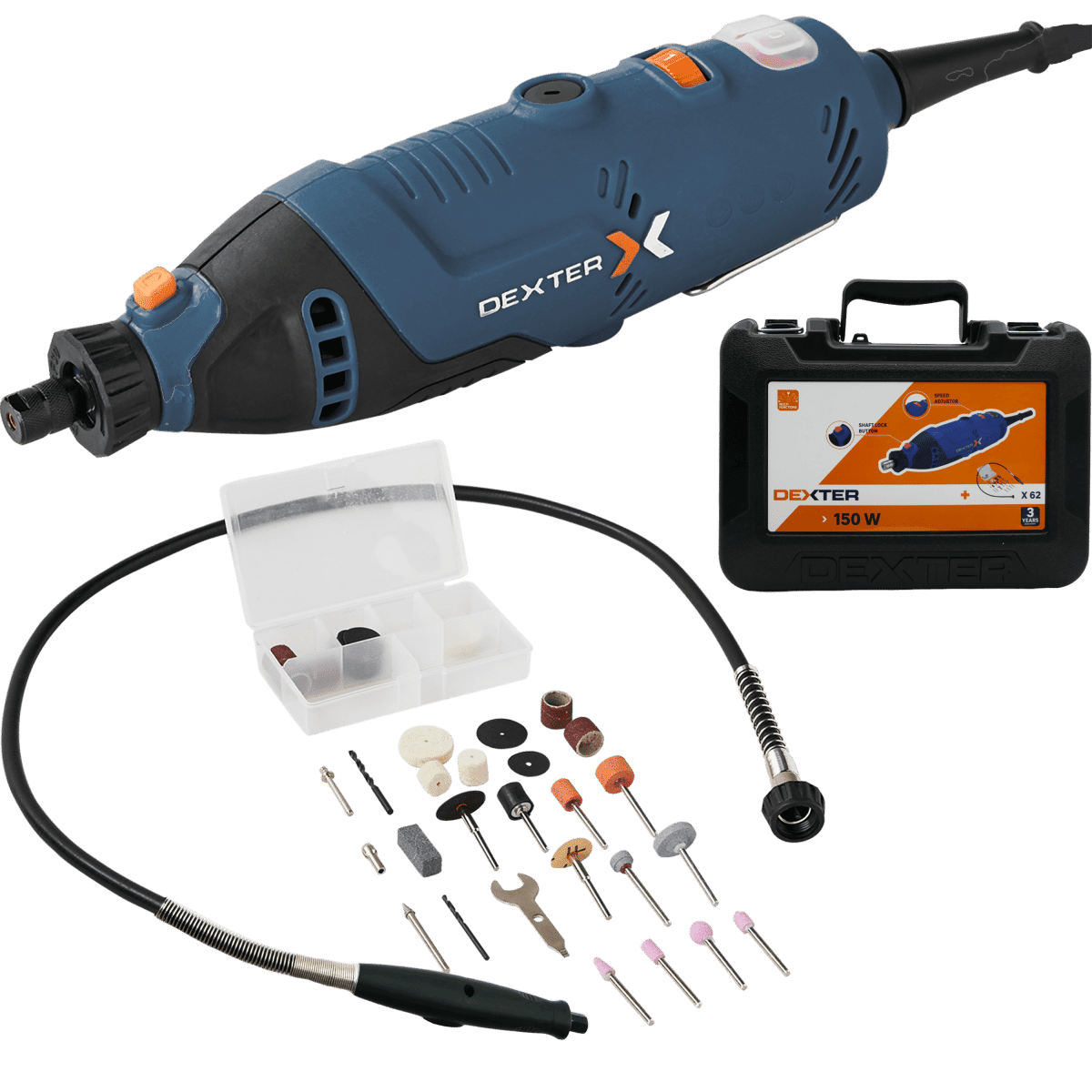 Mini Trapano Rotativo 125W Con Accessori, Per Modellismo, Fai Da Te, Incisione E Lavori Di Precisione