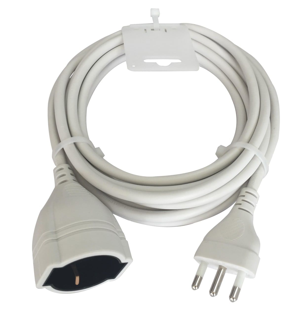 Prolunga In Tessuto Bianco CHACON 1,5 M – Cavo Elettrico Design Con Spina Piatta, Per Lampade E Dispositivi, 6A - 4