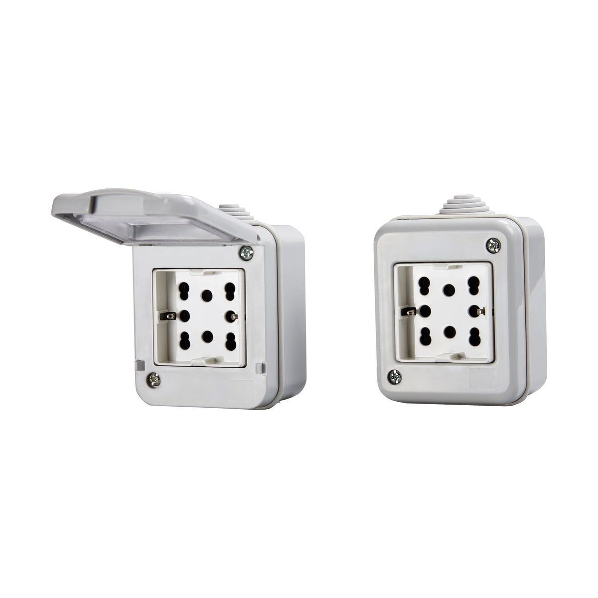 Presa Doppia Da Incasso Combinata Colore Crema – 16A 250V – 2x2P+T – Prodotto In UE