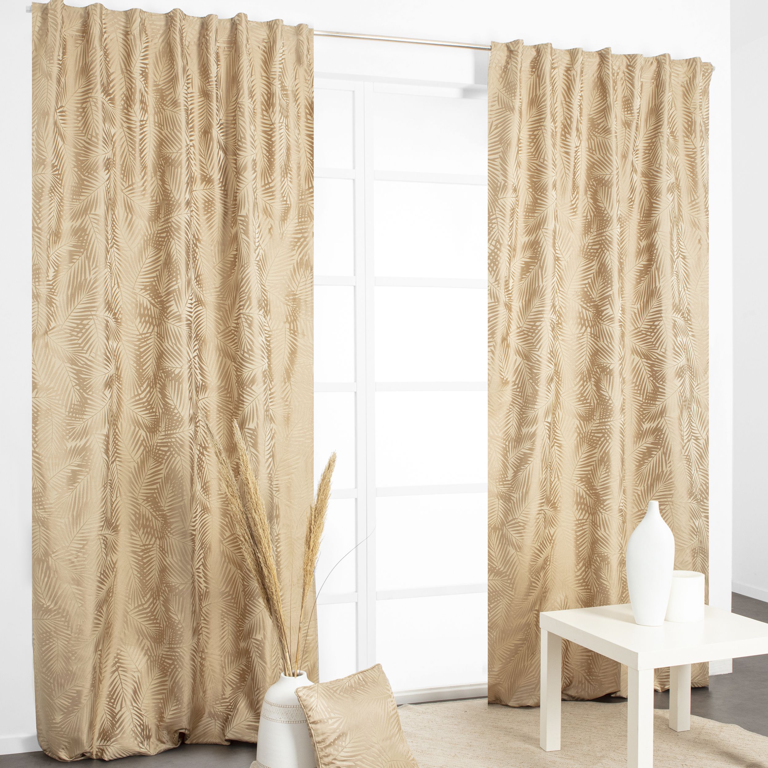 GINSTMOTT tenda, 2 teli, beige/con occhielli, 145x300 cm - Svizzera