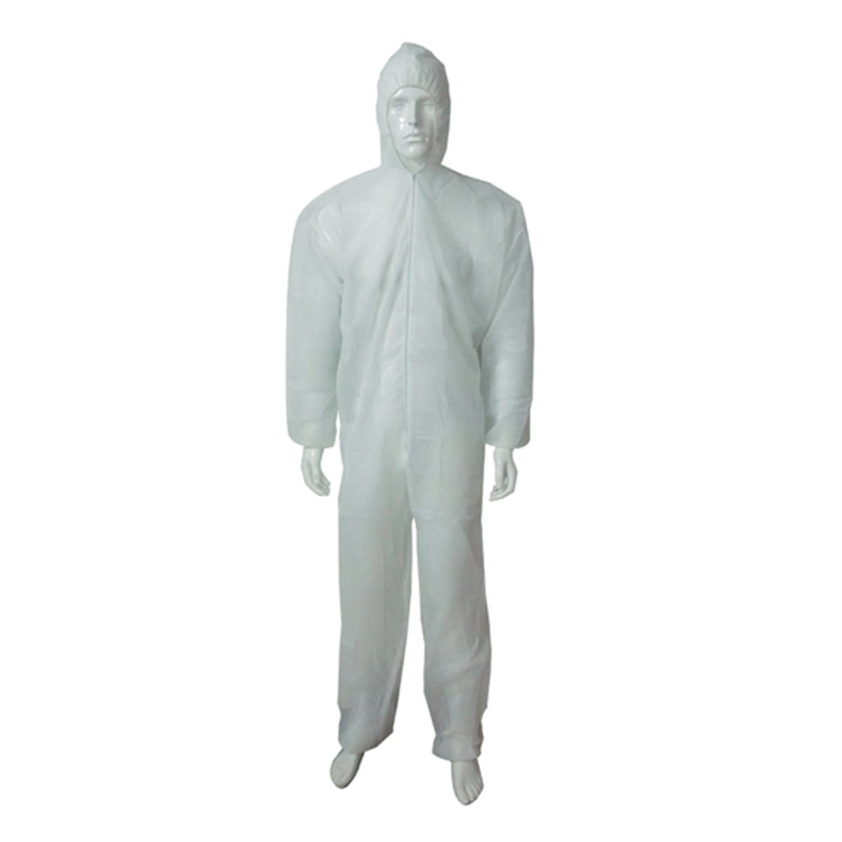 tuta da lavoro dexter usa e getta taglia l bianca in polipropilene