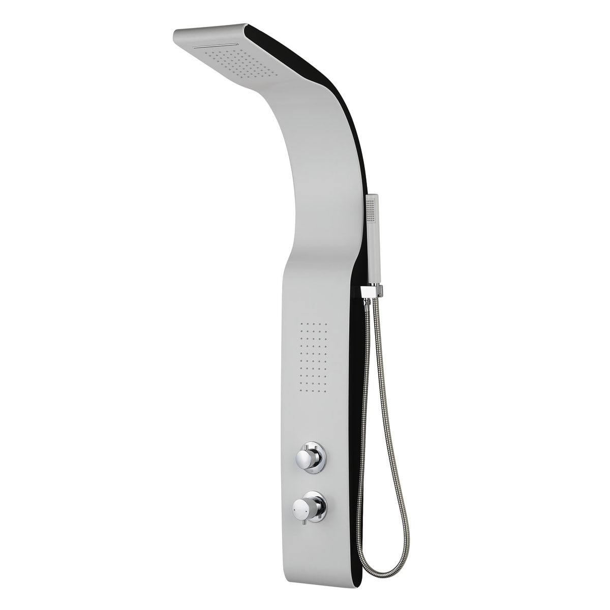 Colonne De Douche Ogomondo TEC En Alluminium - Design Blanc Et Noir - Hauteur 150cm - Idéale Pour Un Massage Dorsal