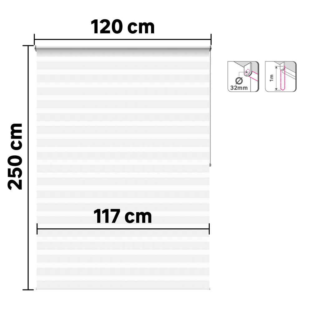 TENDA RULLO BOLERO NIGHT&DAY BIANCO 120X250CM - Bricocenter